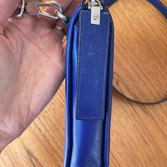 Marc Jacobs crossbody purse and matching wallet, cobalt blue leather, EUC - Picture 12 of 16